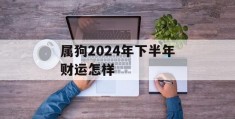 属狗2024年下半年财运怎样