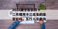 2022庚子年农历十二月腊月十二出生的宝宝好吗，五行八字查询