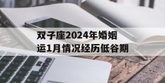 双子座2024年婚姻运1月情况经历低谷期