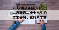 2022庚子年阴历十二月腊月二十七出生的宝宝好吗，五行八字查询