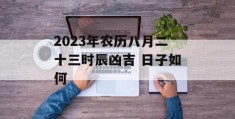 2023年农历八月二十三时辰凶吉 日子如何