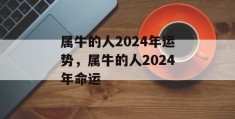 属牛的人2024年运势，属牛的人2024年命运