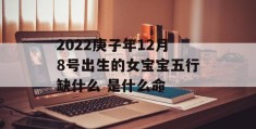 2022庚子年12月8号出生的女宝宝五行缺什么 是什么命