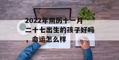 2022年阴历十一月二十七出生的孩子好吗，命运怎么样