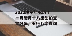 2022庚子年农历十二月腊月十八出生的宝宝好吗，五行八字查询