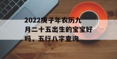 2022庚子年农历九月二十五出生的宝宝好吗，五行八字查询