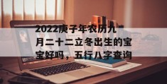 2022庚子年农历九月二十二立冬出生的宝宝好吗，五行八字查询