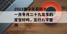 2022庚子年农历十一月冬月二十九出生的宝宝好吗，五行八字查询