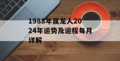 1988年属龙人2024年运势及运程每月详解