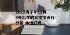 2022庚子年12月3号出生的女宝宝五行分析 命运好吗